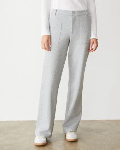 MONROW Cotton Knit Patch Pocket Pant WHITEHEATHER New